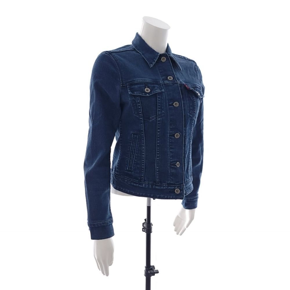 Levi's Solid Blue Denim Jacket Long Sleeve Womens… - image 5